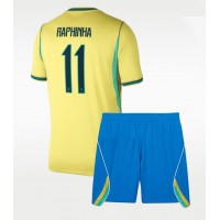 Stroje piłkarskie Brazylia Raphinha Belloli #11 Koszulka Podstawowej dla dzieci MŚ 2026 Krótki Rękaw (+ szorty)
